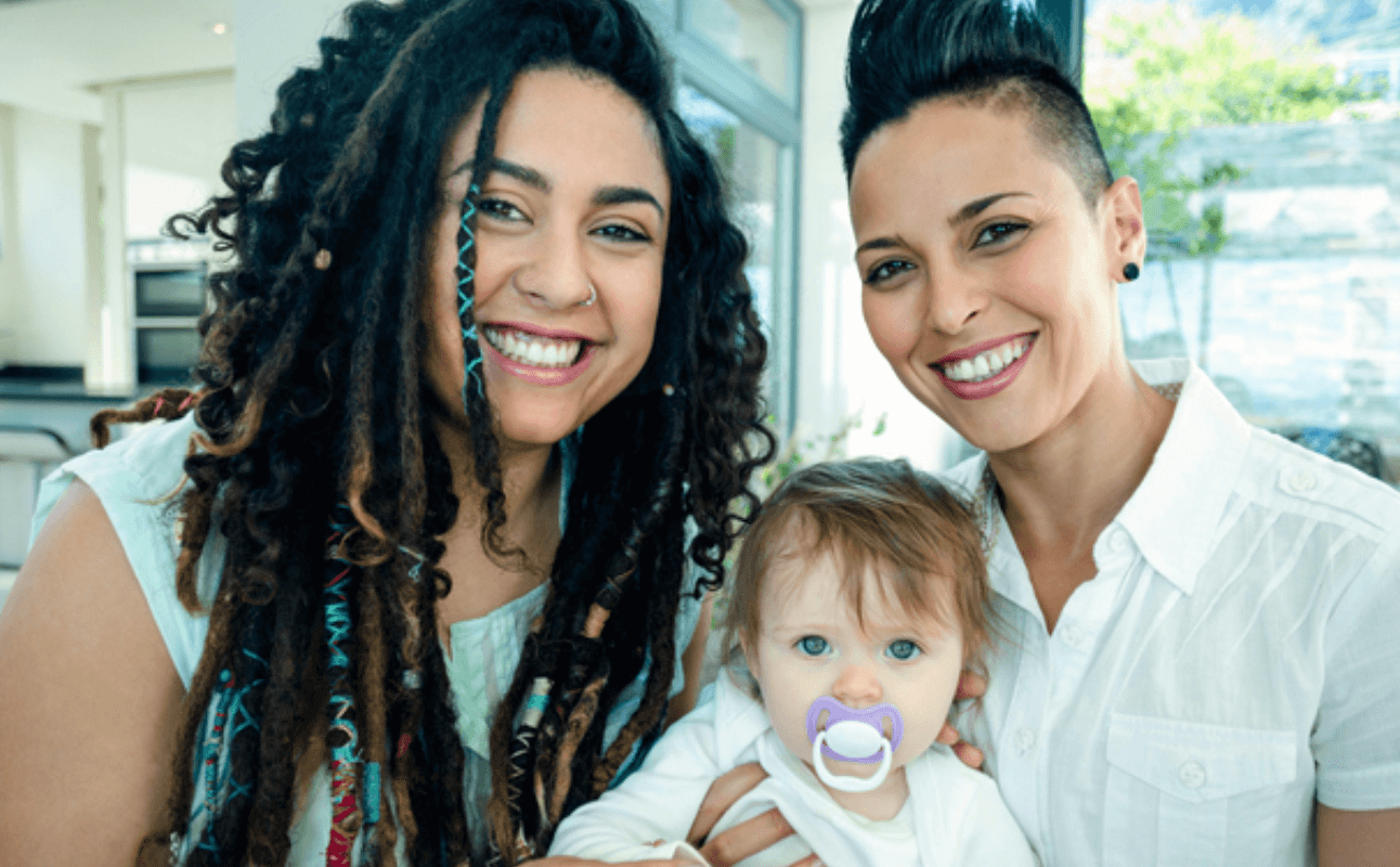 Adoptive parents and daughter